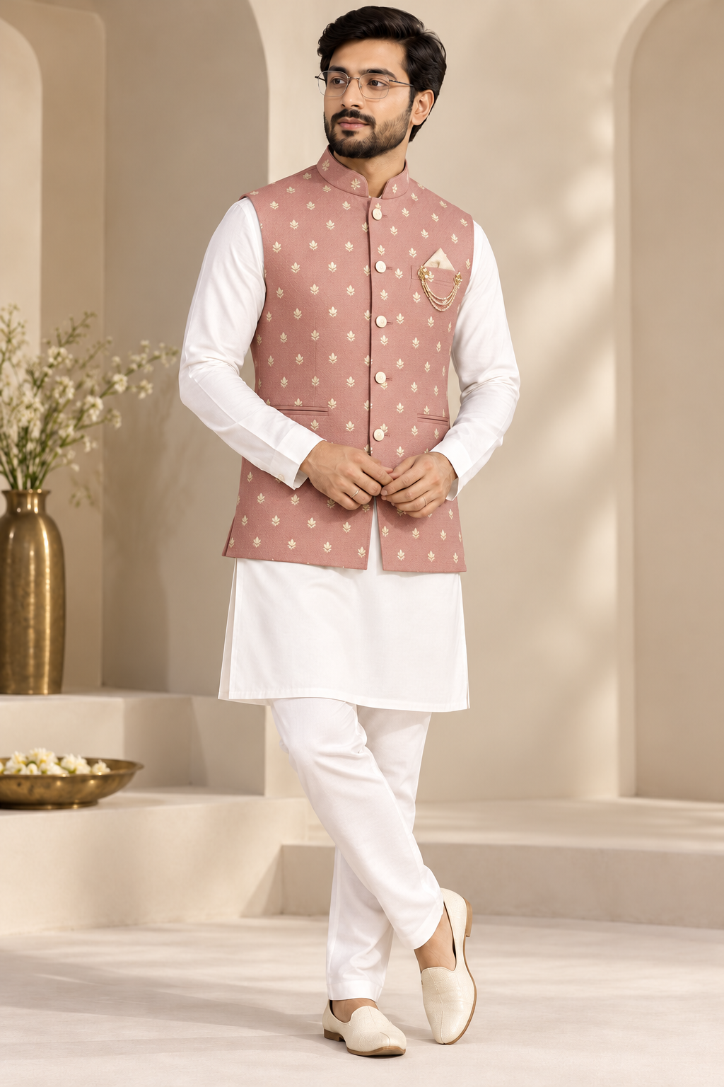 Rose Royale Nehru Jacket